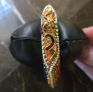 Beautiful New Multicolored Rhinestone Peacock Bangle Bracelet
